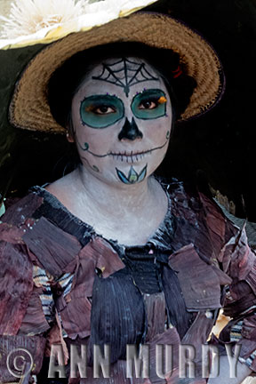 Calavera in Black Corn Husk Dress