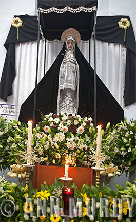 The Virgin Mary in mourning