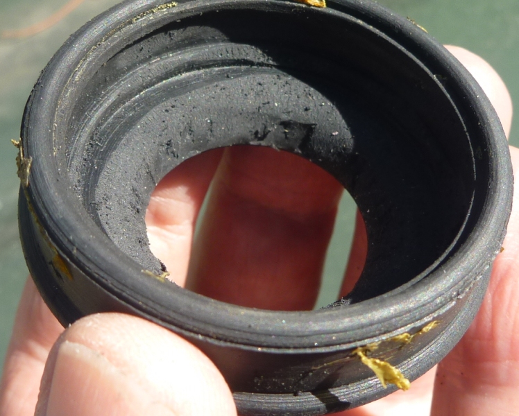 Rubber beveled with conical grinder