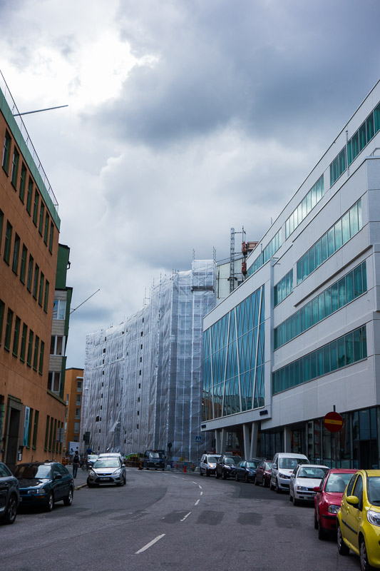 Dark skies and buildings in cover