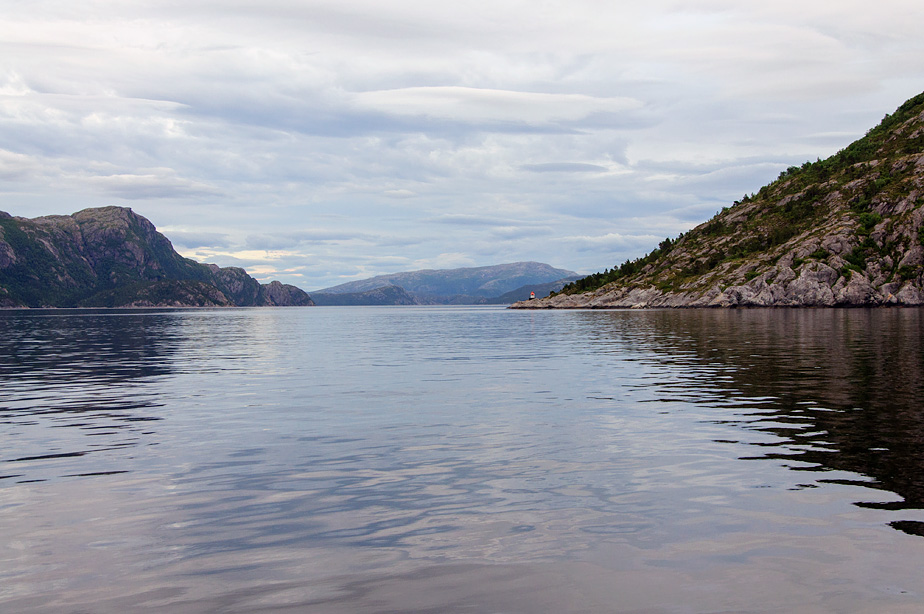 In the South-Namsen fjord. Finnsnes lighthouse