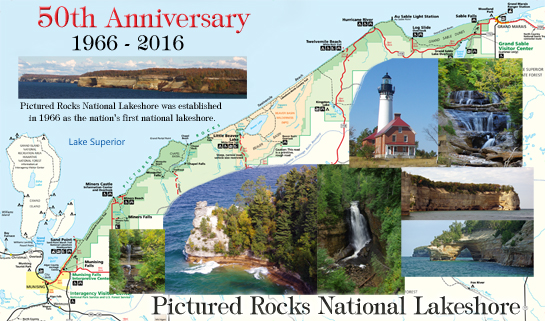 Pictured Rocks National Lakeshore 50 Anniversary map