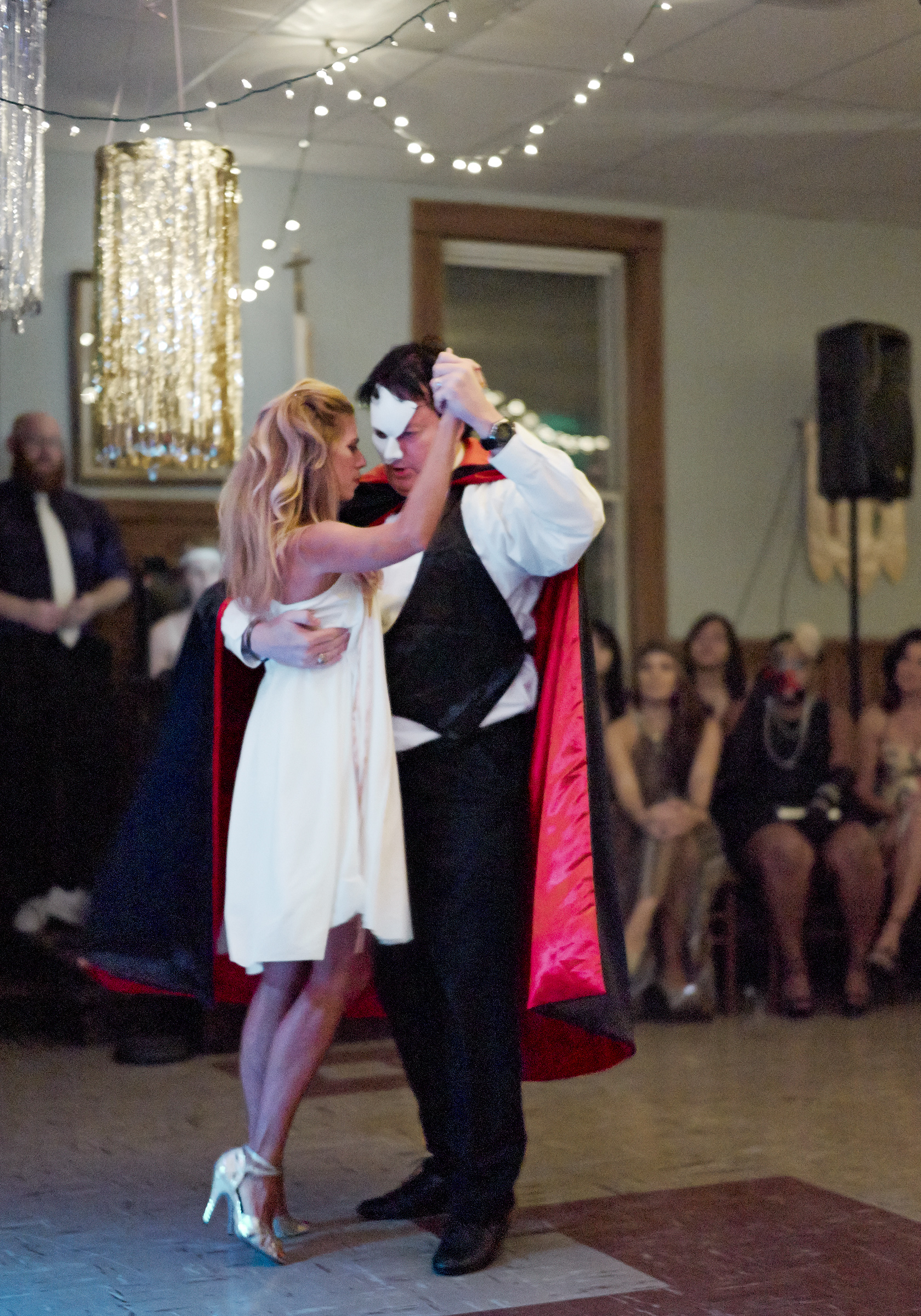 Susanna Collins tangos with Phantom of Opera OddFellows Hall