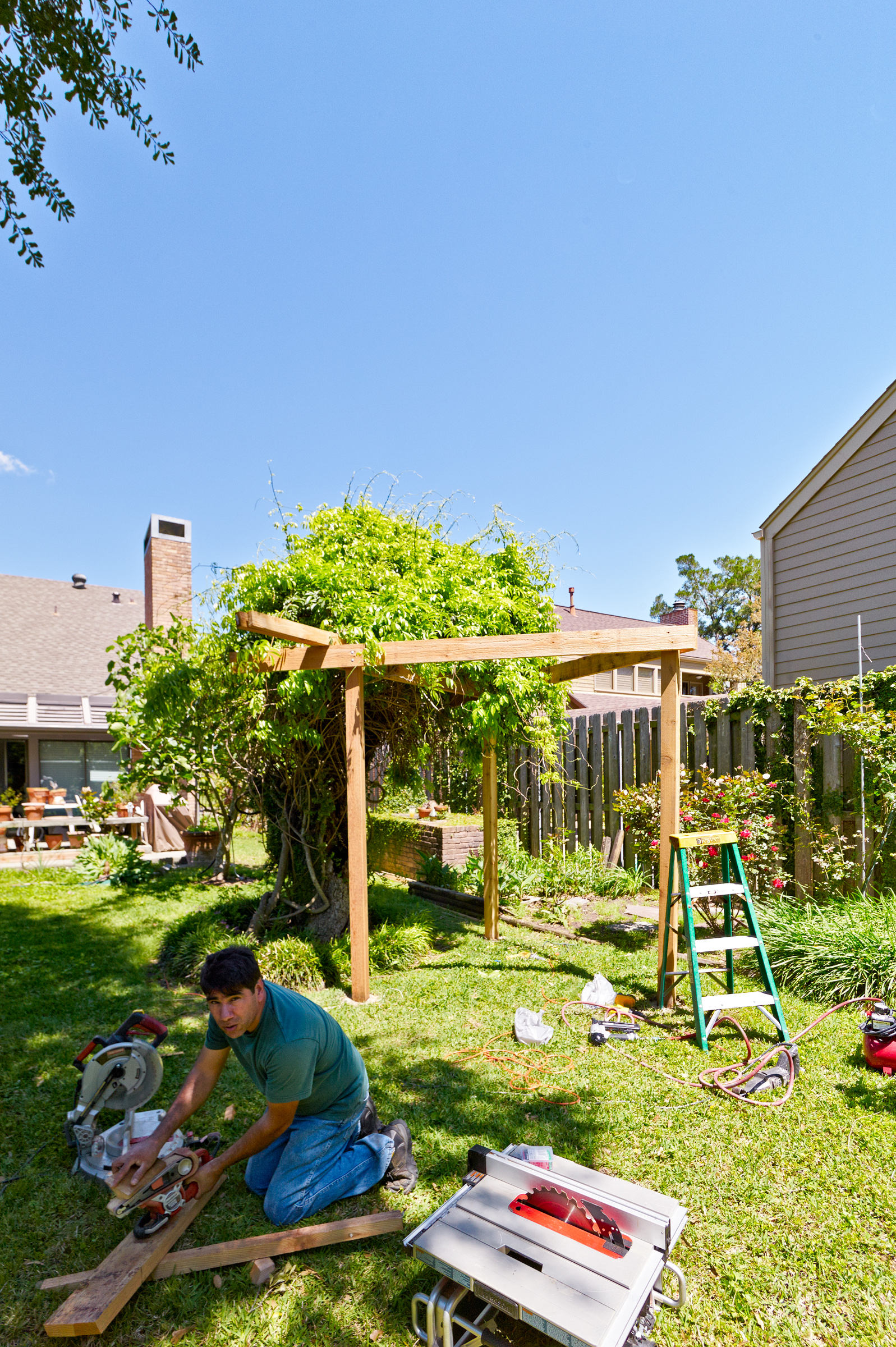 master builder pergola in progress