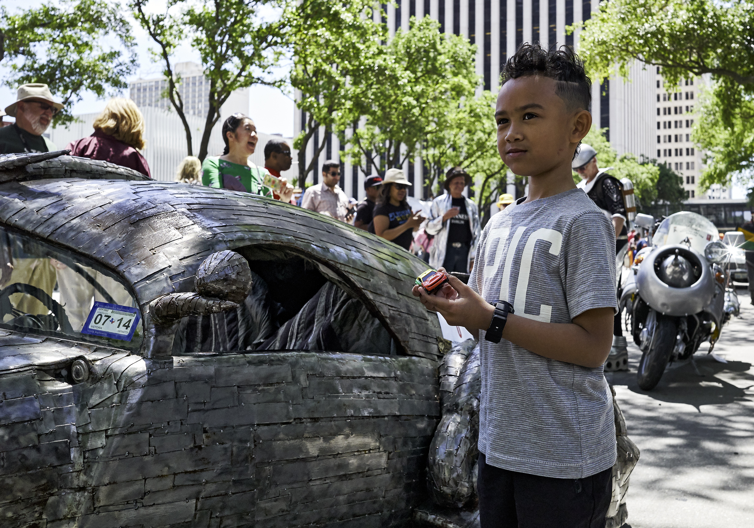 Phantom & boy with model car