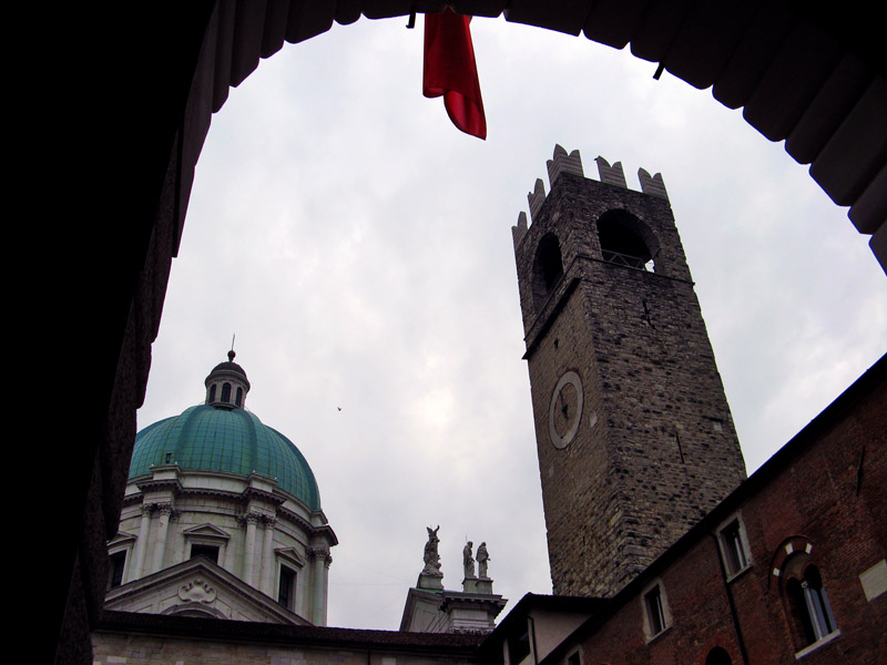 Dome of the Duomo Nuovo and Torre del Pegol Seen from the Broletto5716