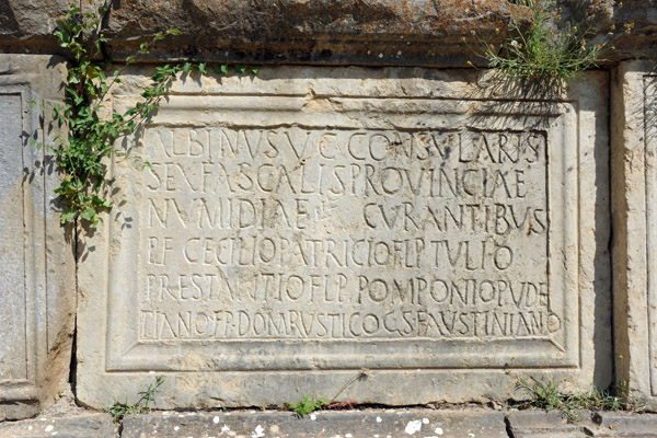 Inscription in the Basilica next to the Temple of the Severan Family