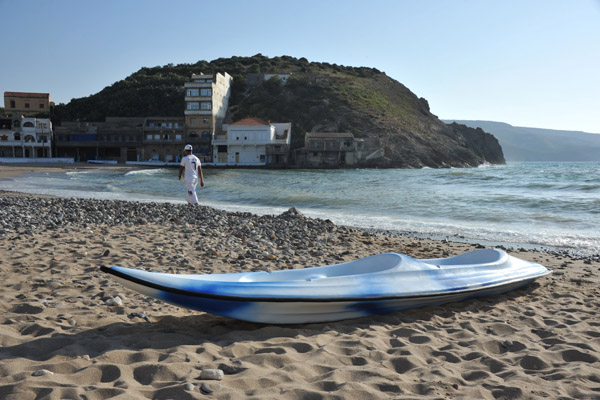 A kayak of one of the small tourism operators on Bouzedjar beach