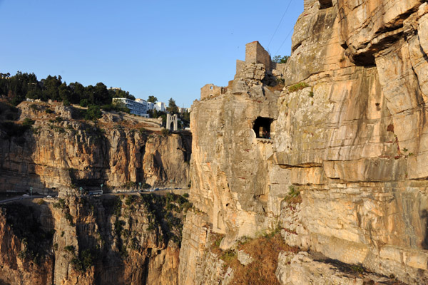 Cliffs carved with tunnels on the northeast corner of the Old City, Constantine