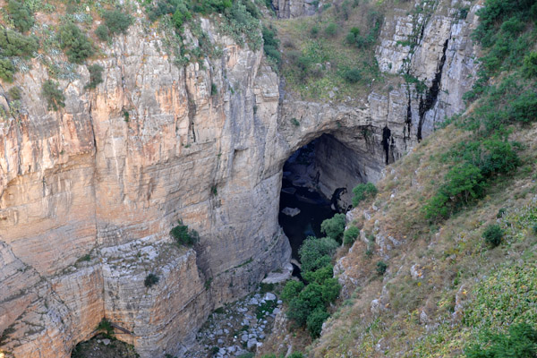 The Rhumel River passes beneath a natural bridge on the north side of the plateau