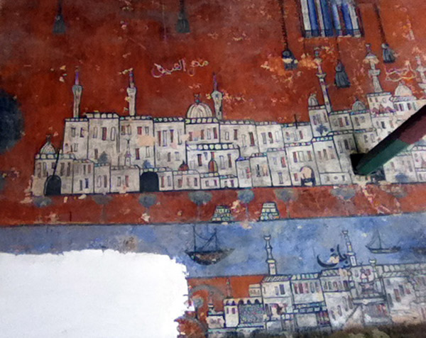 Mural with a damaged section