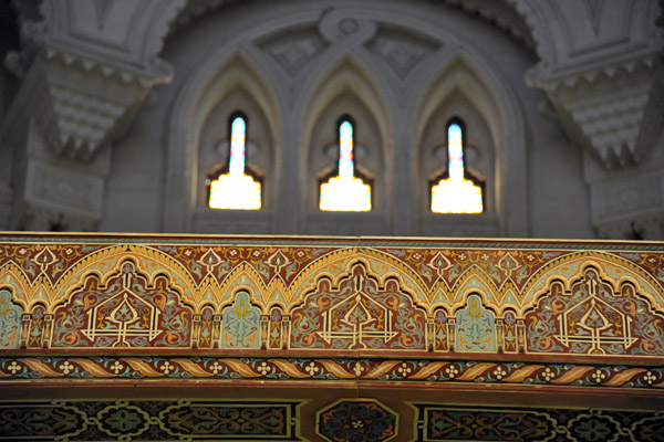 Details of the artwork decorating one of the beams