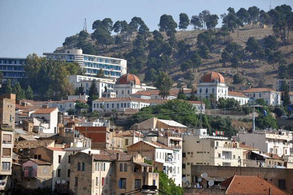 Twin domes of the Constantine Central Hospital on the north side of the city
