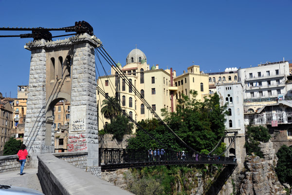 Passerelle Mellah Slimane, a pedestrian suspension bridge on the east side of the old city, Constantine