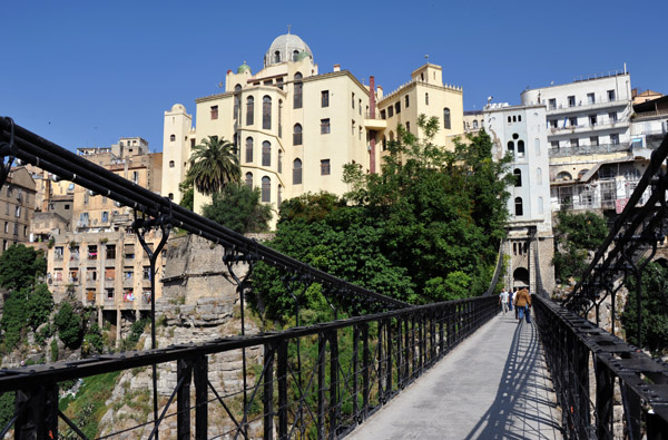 On the old city side of the bridge, you take an elevator up to street level