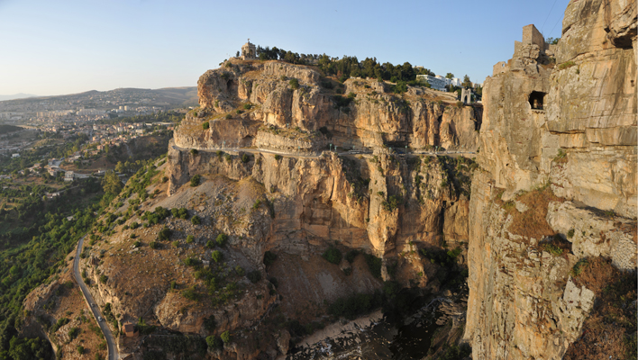 Panoramic view across the Rhumel Gorge on the northeast corner of the Old City, Constantine