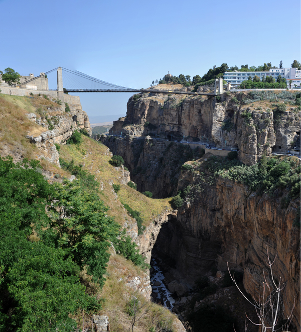 Panoramic view of the Sidi M'Cid Bridge and the Natural Bridge