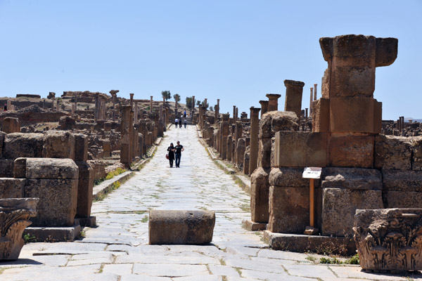 The Cardo Maximus entering Timgad from the North Gate