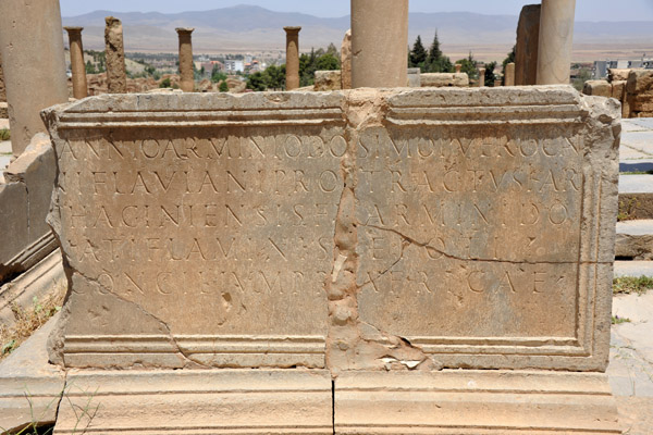 Inscription on the Timgad Forum, ...Flavian...