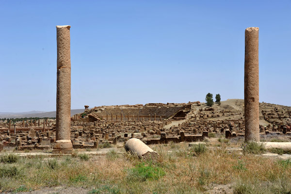 Looking east from the Capitol to the Roman Theatre, Timgad