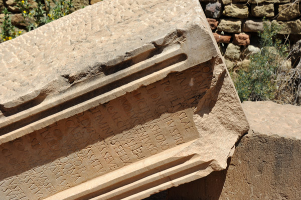 Another toppled inscription stone, Byzantine Fort, Timgad