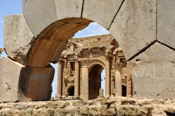 Trajan's Arch through the Arch of Walid