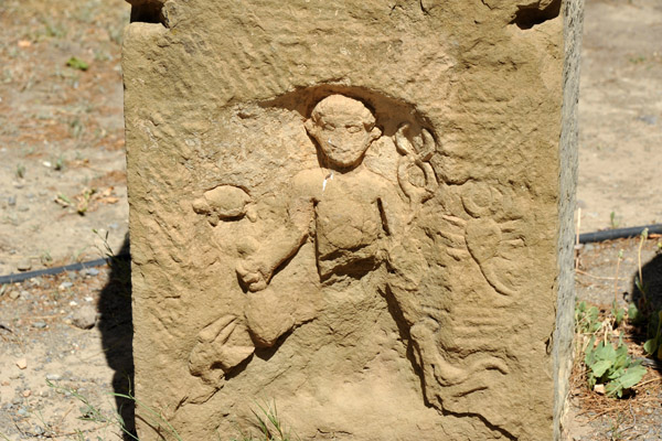 Dozens of carved stones set out in front of the Timgad Museum