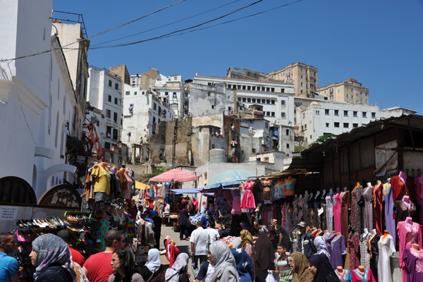 Colorful market area of the Lower Casbah