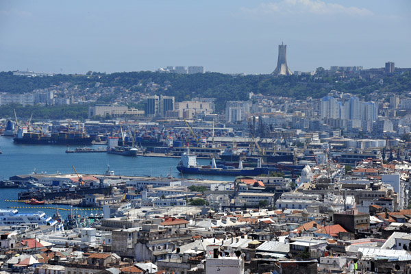View of the Port of Algiers and the Martyr's Monument in the distance