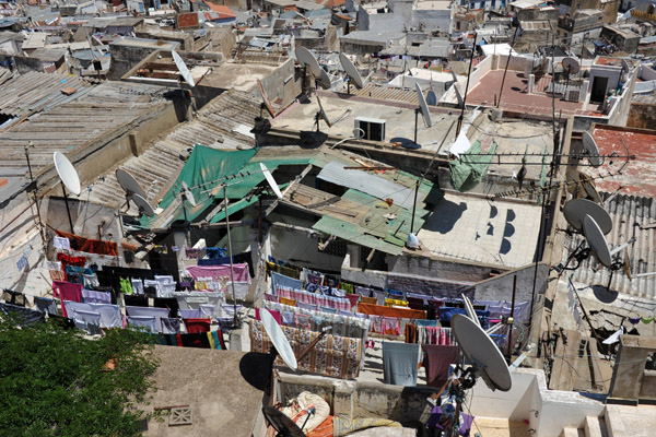 Rooftops with laundry and satellite dishes, Casbah of Algiers
