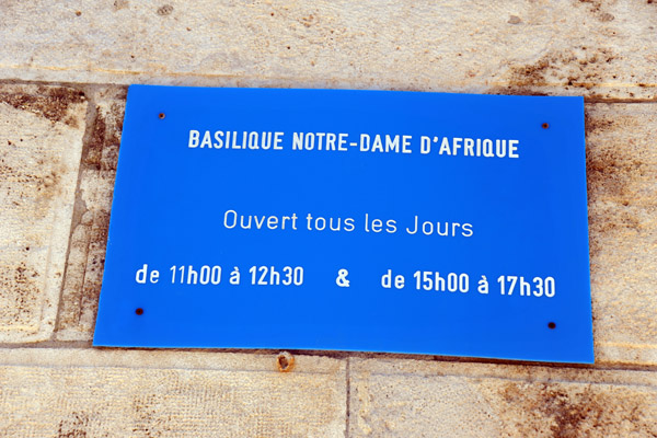 Basilique Notre-Dame d'Afrique - open every day 11:00-12:30 and 15:00-17:30