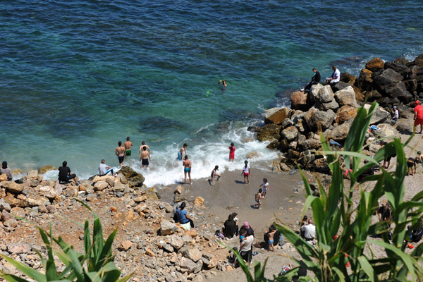 Young Algerians playing in the sea