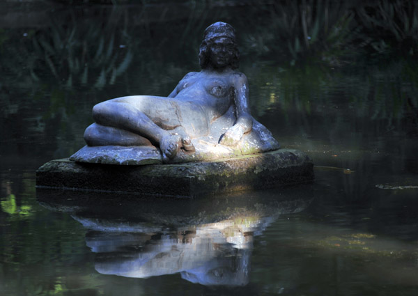 Sculpture in one of the ponds of the English Garden, Algiers