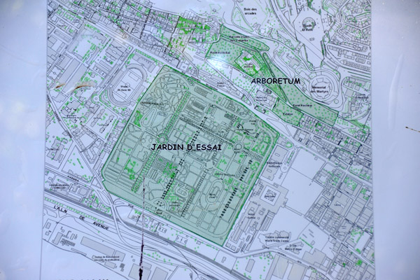Map of the Jardin d'Essai and the surrounding area