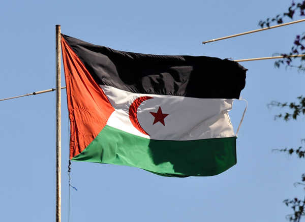 Flag of the Repblica rabe Saharaui Democrtica, the mostly unrecognized state of Western Sahara controlled by Morocco