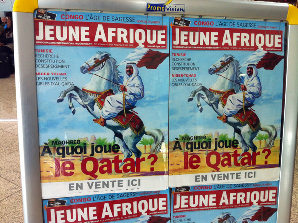Jeune Afrique with the Emir of Qatar on the cover