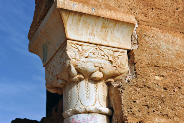 Column detail, Minaret of Mansourah