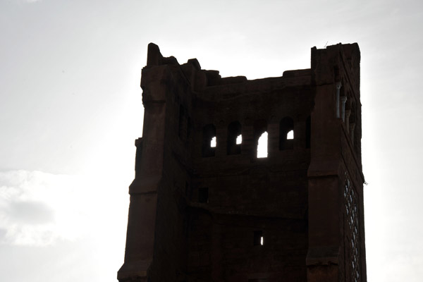 Late afternoon silhouette of the top of the Minaret of Mansourah