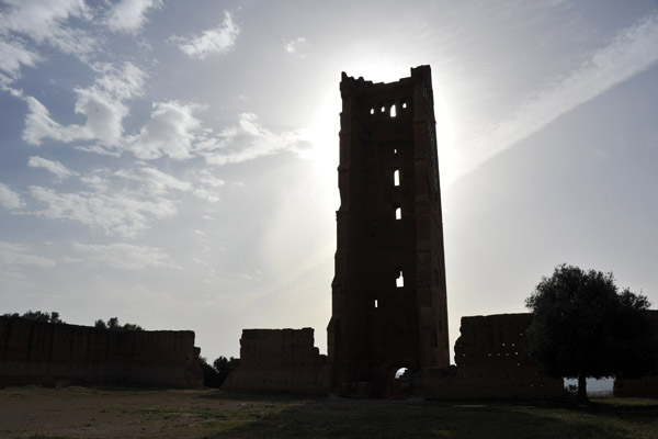 Minaret of Mansourah, late afternoon silhouette