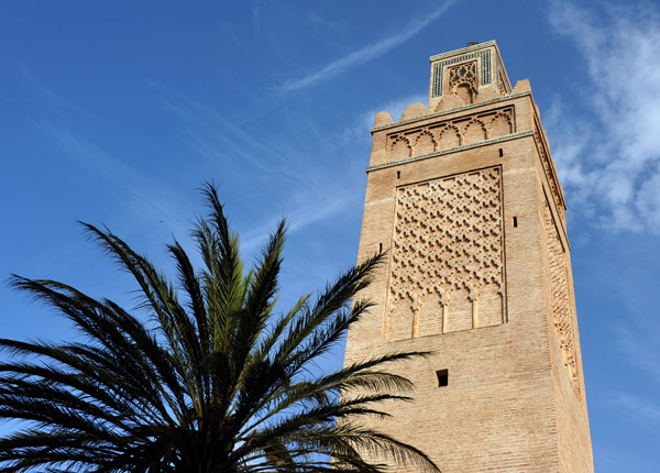 Minaret of the Grand Mosque and palm tree, Tlemcen