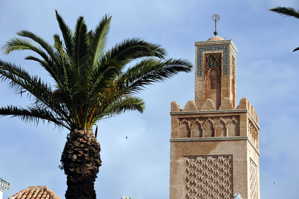 Minaret of the Grand Mosque and palm tree, Tlemcen