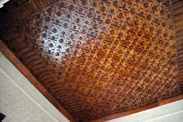 The decorative wooden ceiling, another detail of Mechouar Palace's 2010 restoration