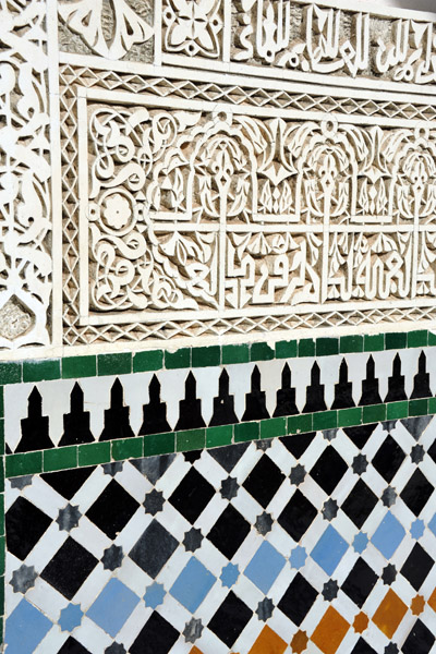 Detail of tile and plaster work, Mechouar Palace