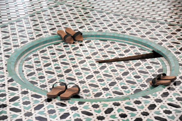 Detail of the floor of the Mechouar Mosque with an interesting circular depression in the centre