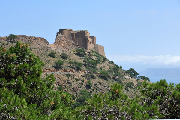 Side view of Fort Santa Cruz from the road to the summit of Jebel Murdjadjo