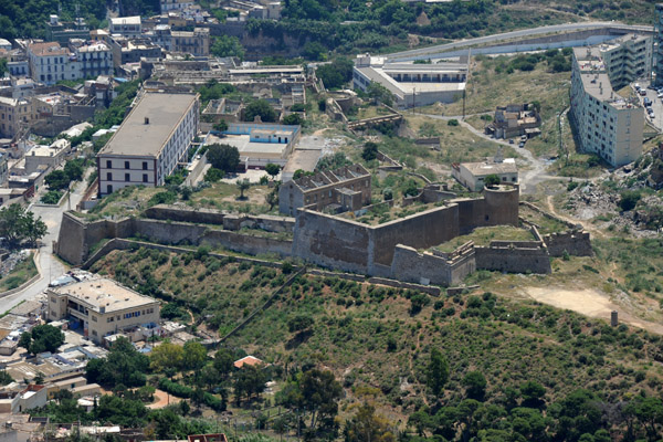 Old fort on the west side of the city center, perhaps Fort Saint Philippe?