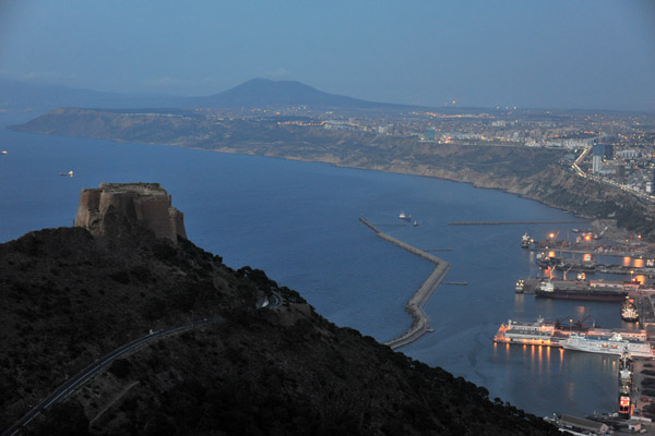 The Fort of Santa Cruz and Port of Oran at dusk