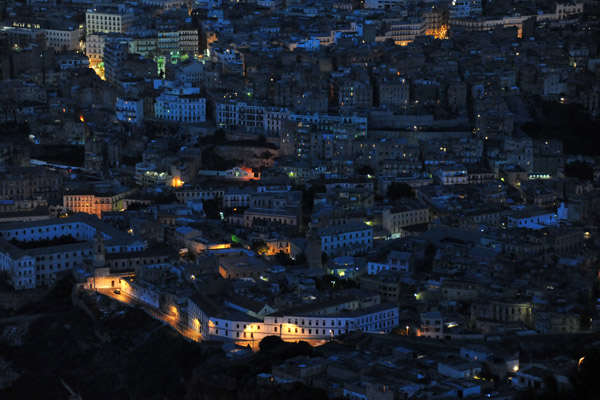 Old Medina and City Center of Oran at night from Jebel Murdjadjo