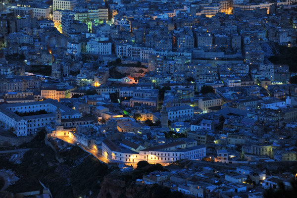 Old Medina and City Center of Oran at night from Jebel Murdjadjo