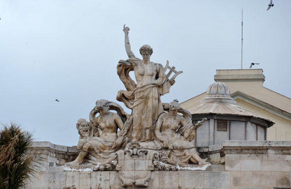 Pediment sculpture of the old French theatre, Place d'Armes, Oran